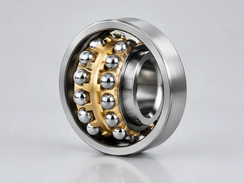 Self-aligning double-row ball bearing with a brass cage
