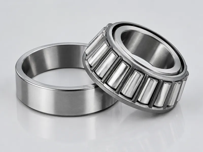 Tapered roller bearing cup and cone with conical rollers