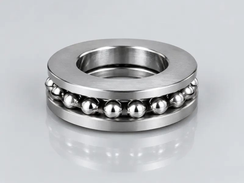 Single-direction thrust ball bearing with two flat washers